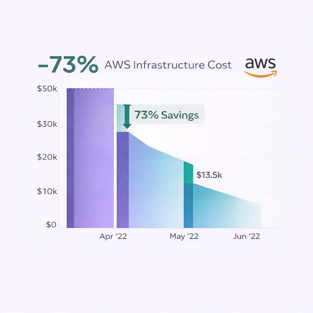 EzLogz AWS infrastructure cost reduced by 73%